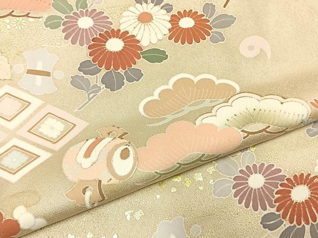 平和屋着物●訪問着 草花文 暈し染め 金彩 正絹 逸品 AABL8093fy