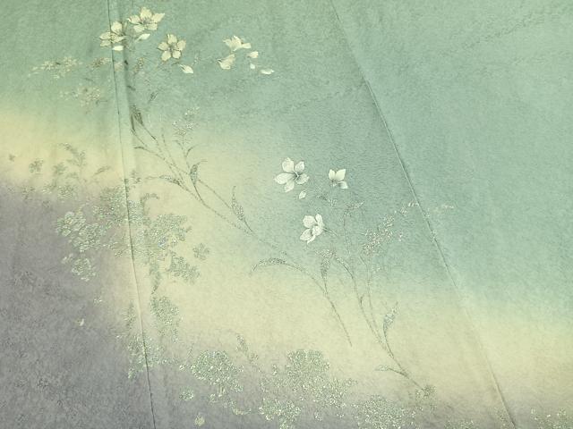 平和屋着物●訪問着 草花文 暈し染め 金彩 やまと誂製 正絹 逸品 AABL8100fy