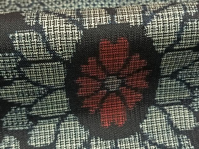 平和屋着物●本場大島紬 割り込み絣 吉祥花文 正絹 逸品 AABL8108fy