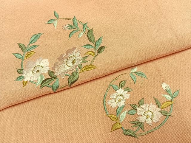 平和屋着物●訪問着 総刺繍 草花文 金糸 正絹 逸品 未使用 AABL8109fy