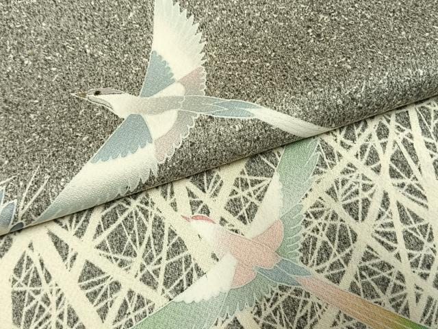 平和屋着物●訪問着 刺繍 飛鳥文 たたき染め 金糸 正絹 逸品 AABL8114fy