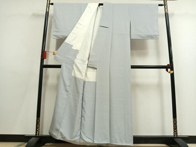 平和屋着物●上質な色無地 薄雲鼠色 正絹 逸品 未使用 AABL8118fy