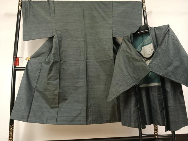 平和屋着物●男性 本場大島紬 アンサンブル 100亀甲 総詰め 正絹 逸品 AABL8133fy