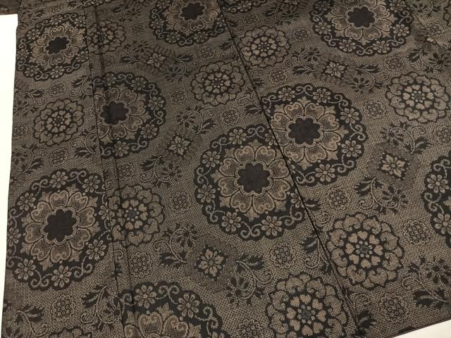 平和屋着物●本場大島紬 割り込み絣 吉祥花文 正絹 逸品 AABL8134fy