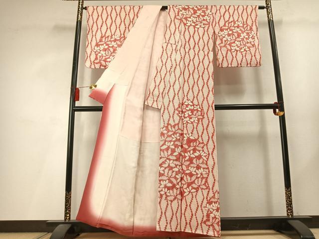 平和屋着物●訪問着 総絞り 立涌舞葉文 正絹 逸品 AABL8136fy