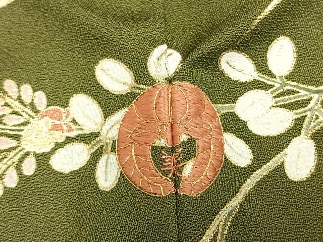 平和屋着物●訪問着 駒刺繍 扇面花文 金彩 正絹 逸品 未使用 AABL8137fy