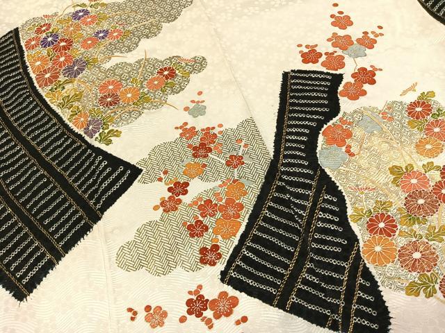 平和屋着物●訪問着 絞り 枝梅花文 金彩 正絹 逸品 AABL8139fy