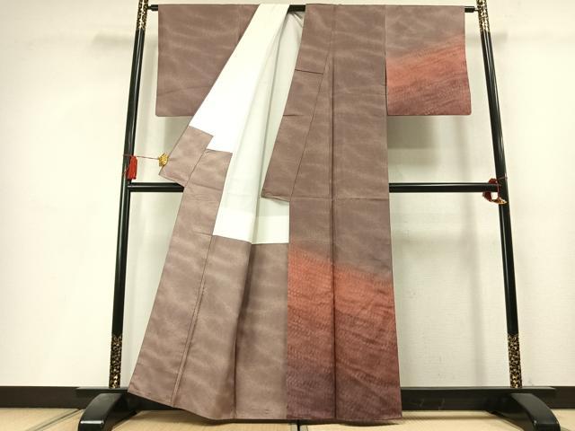 平和屋着物●本場染大島紬 訪問着 霞文 正絹 逸品 AABL8143fy