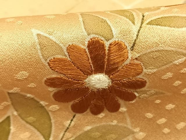 平和屋着物●訪問着 絞り 刺繍 草花文 金彩 正絹 逸品 AABL8151fy