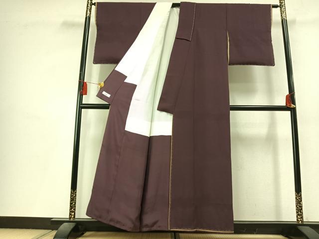 平和屋着物●上質な色無地 滅紫色 やまと誂製 正絹 逸品 未使用 AABL8187fy