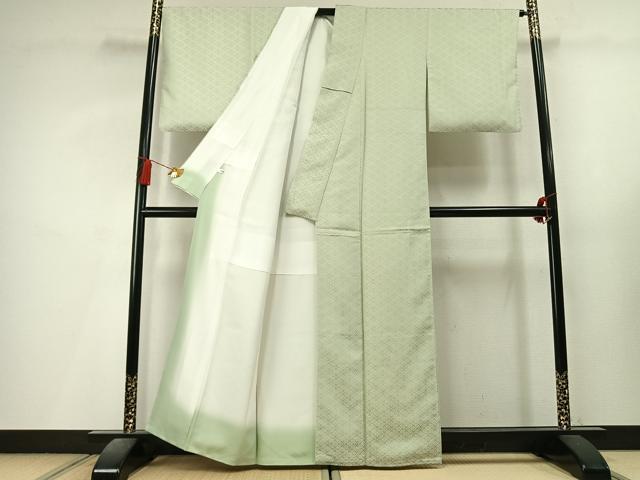 平和屋着物●お召 七宝花地紋 正絹 逸品 AABL8193fy