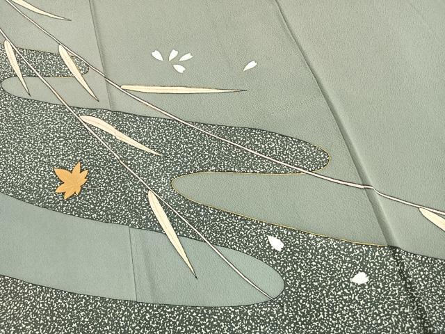 平和屋着物●染色の魔術師 染乃座・大久保玄才 そめのざ玄才 訪問着 舞花文 金彩 正絹 逸品 AABL8197fy