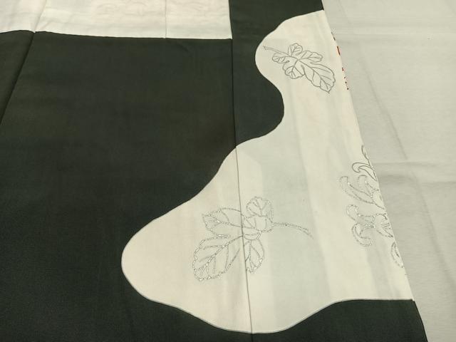 平和屋着物●豪華黒留袖 刺繍 乱菊 銀彩 正絹 逸品 AABL8203fy