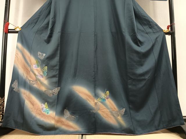 平和屋着物●訪問着 舞蝶文 暈し染め 金銀彩 正絹 逸品 AABL8204fy