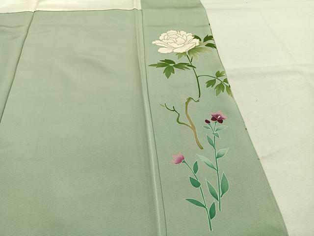 平和屋着物●西陣 京の名門 じゅらく謹製 帝王紫 訪問着 駒刺繍 枝花文 金糸 金彩 正絹 逸品 AABL8208fy