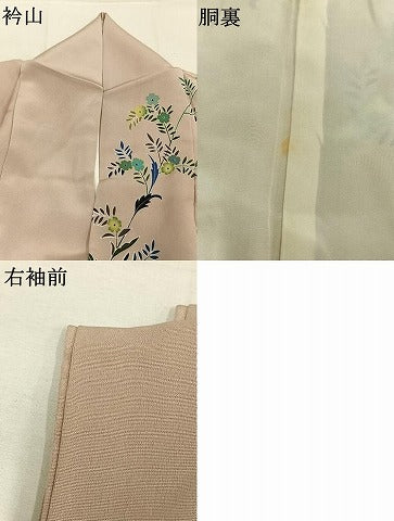 平和屋着物●訪問着 駒刺繍 色紙花文 金彩 正絹 逸品 AABL8209fy