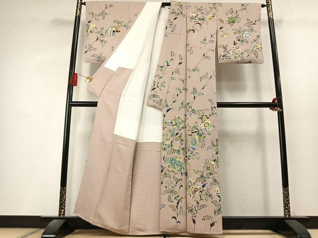 平和屋着物●訪問着 駒刺繍 色紙花文 金彩 正絹 逸品 AABL8209fy