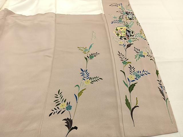 平和屋着物●訪問着 駒刺繍 色紙花文 金彩 正絹 逸品 AABL8209fy