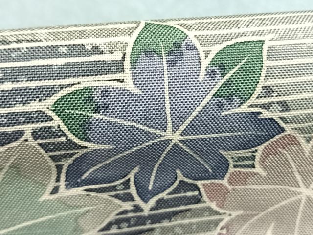 平和屋着物●石川県指定無形文化財 牛首紬 白山工房 手織り 訪問着 舞葉文 シルエット 正絹 逸品 AABL8219fy