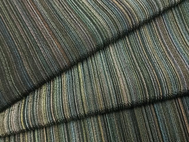 平和屋着物●本塩沢 やまだ織 200色 縞 正絹 逸品 AABL8220fy