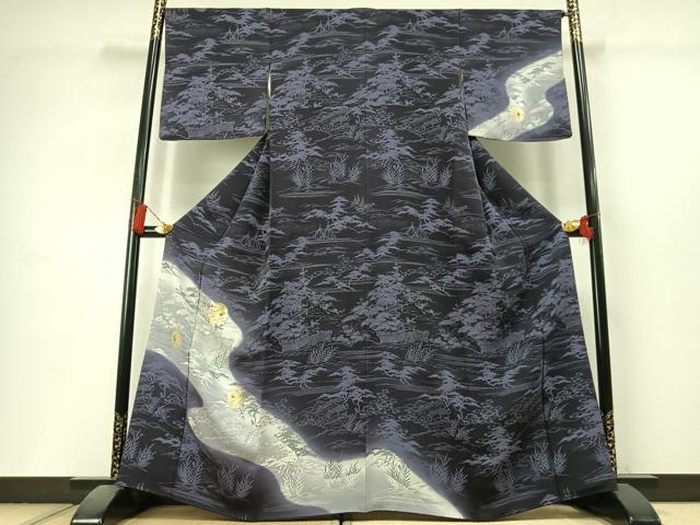 平和屋着物●訪問着 刺繍 風景花文 暈し染め 金糸 金彩 正絹 逸品 AABL8222fy