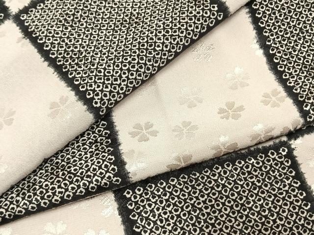 平和屋着物●長襦袢 無双仕立て 市松文様 正絹 逸品 AABL8227fy