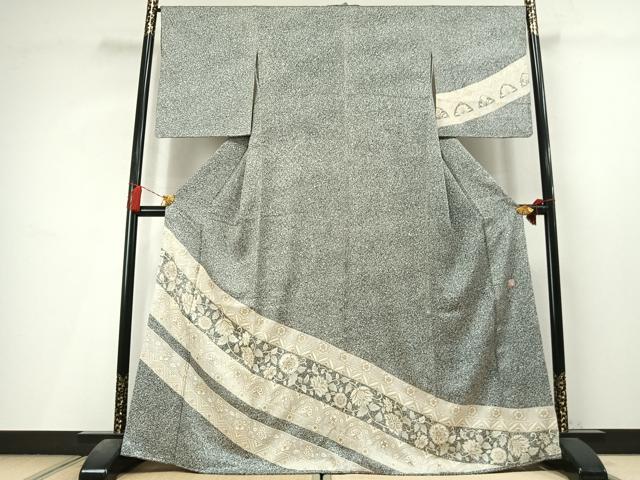 平和屋着物●訪問着 作家物 更紗熨斗花文 たたき染め 金彩 鈴乃屋扱い 正絹 逸品 AABL8239fy