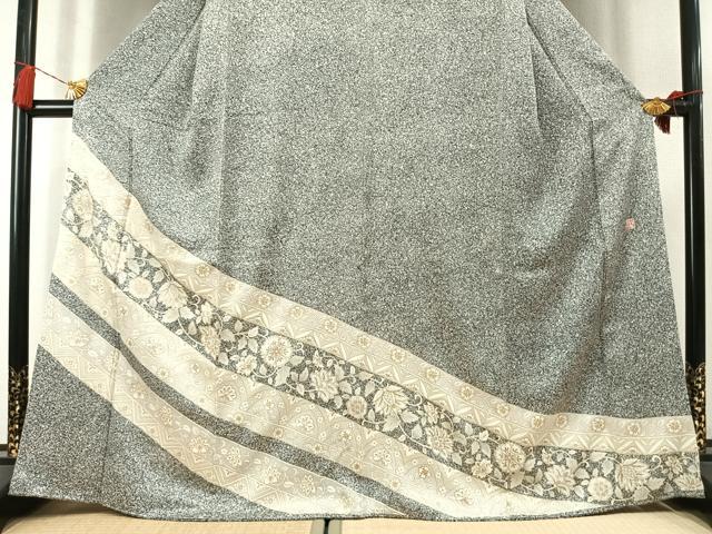 平和屋着物●訪問着 作家物 更紗熨斗花文 たたき染め 金彩 鈴乃屋扱い 正絹 逸品 AABL8239fy