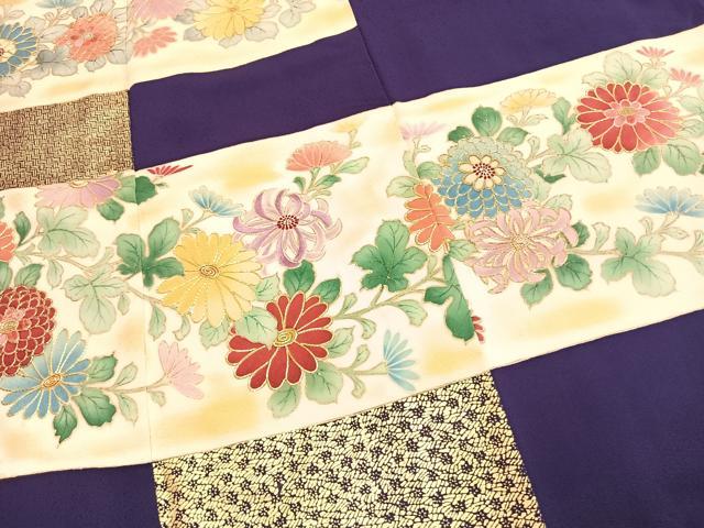 平和屋着物●豪華色留袖 駒刺繍 草花文 暈し染め 金彩 正絹 逸品 AABL8254fy