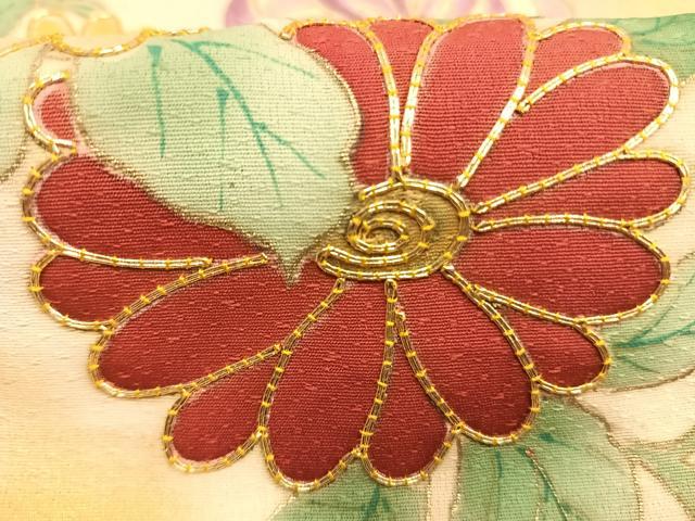 平和屋着物●豪華色留袖 駒刺繍 草花文 暈し染め 金彩 正絹 逸品 AABL8254fy