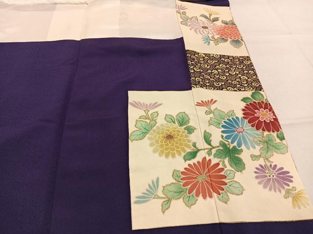 平和屋着物●豪華色留袖 駒刺繍 草花文 暈し染め 金彩 正絹 逸品 AABL8254fy