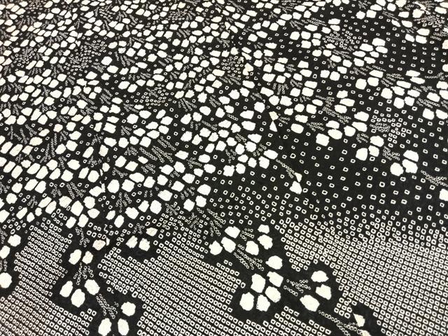 平和屋着物●訪問着 総絞り 枝花文 黒地 正絹 逸品 AABL8256fy