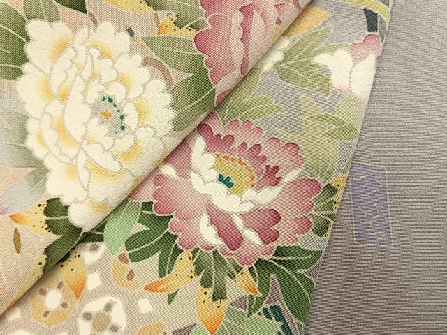 平和屋着物●本加賀友禅作家 松任いち 色留袖 草花文 暈し染め 証紙付き 正絹 逸品 AABL8258fy