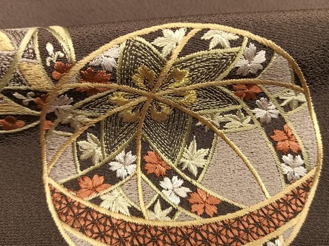 平和屋着物●訪問着 総刺繍 鞠 金糸 金彩 正絹 逸品 AABL8260fy