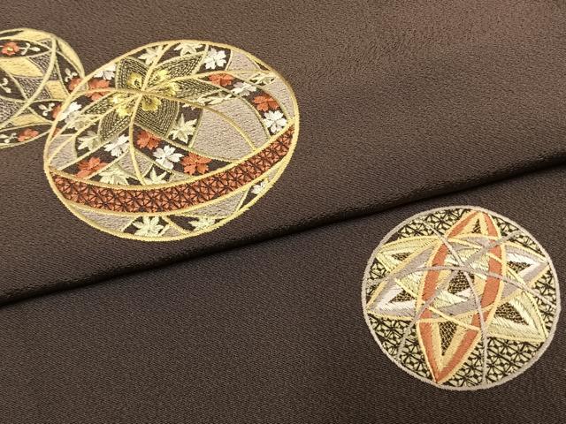 平和屋着物●訪問着 総刺繍 鞠 金糸 金彩 正絹 逸品 AABL8260fy