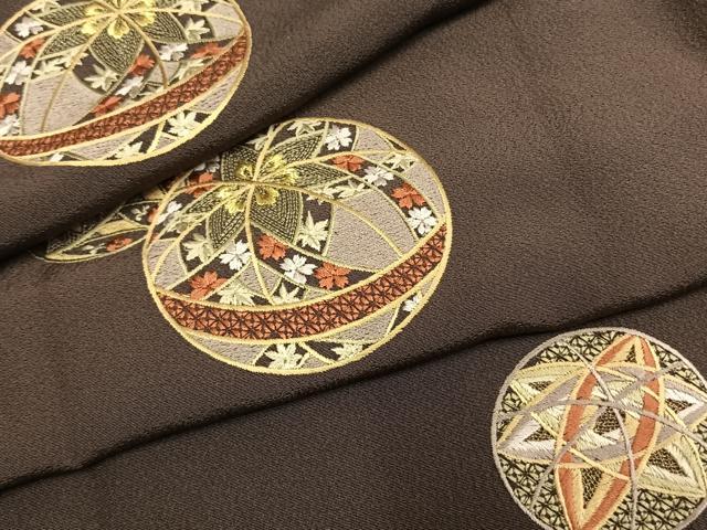 平和屋着物●訪問着 総刺繍 鞠 金糸 金彩 正絹 逸品 AABL8260fy