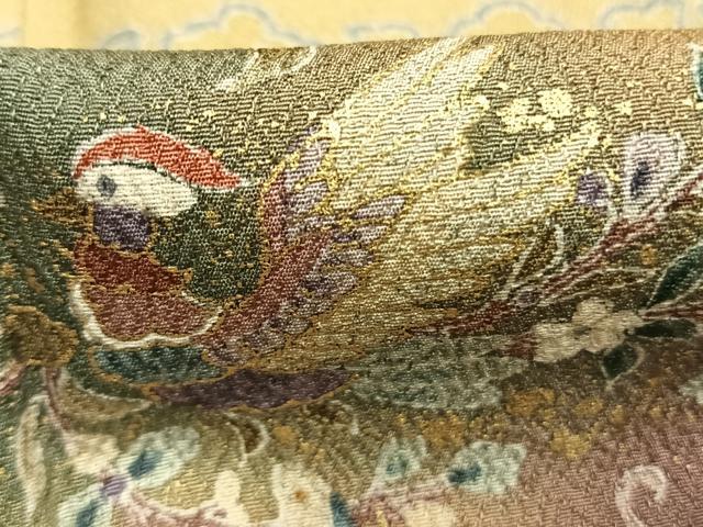 平和屋着物●訪問着 舞蝶花鳥文 暈し染め 金彩 正絹 逸品 AABL8263fy