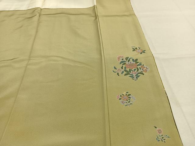 平和屋着物●訪問着 舞蝶花鳥文 暈し染め 金彩 正絹 逸品 AABL8263fy