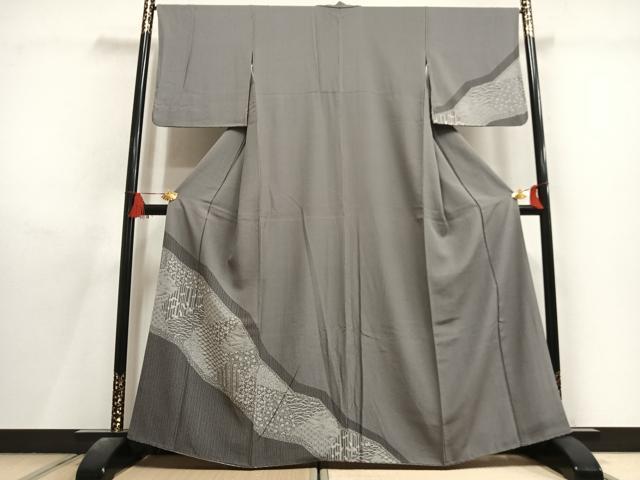 平和屋着物●江戸小紋 訪問着 道長花文 正絹 逸品 AABL8269fy