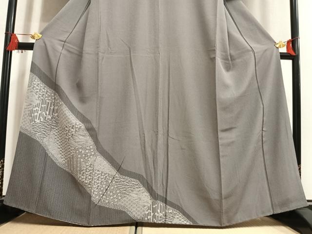 平和屋着物●江戸小紋 訪問着 道長花文 正絹 逸品 AABL8269fy