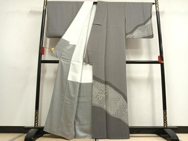 平和屋着物●江戸小紋 訪問着 道長花文 正絹 逸品 AABL8269fy