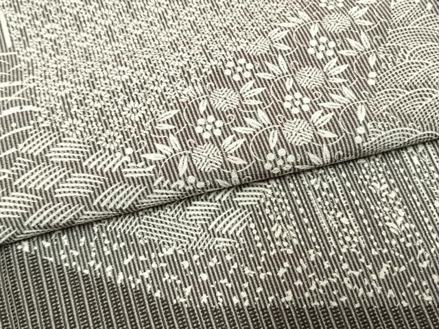 平和屋着物●江戸小紋 訪問着 道長花文 正絹 逸品 AABL8269fy