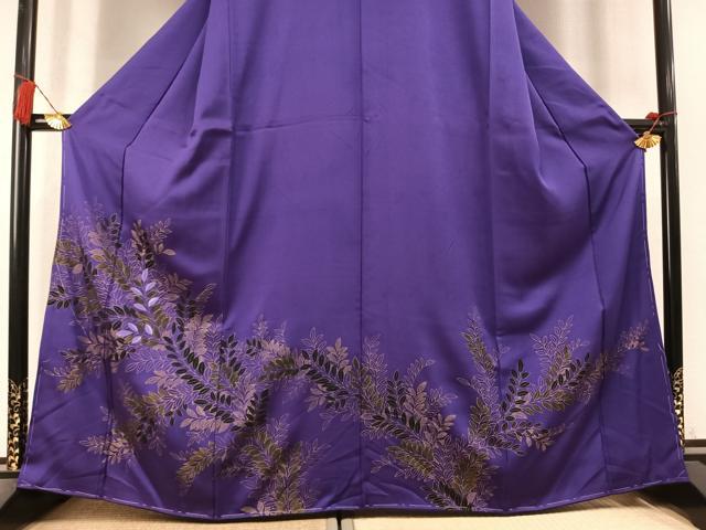 平和屋着物●訪問着 刺繍 草葉文 金彩 正絹 逸品 AABL8278fy