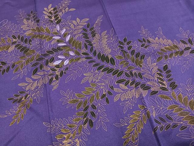 平和屋着物●訪問着 刺繍 草葉文 金彩 正絹 逸品 AABL8278fy