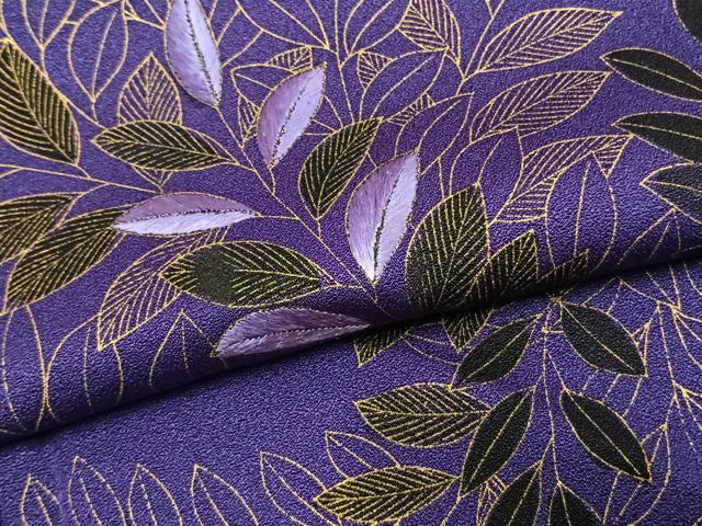 平和屋着物●訪問着 刺繍 草葉文 金彩 正絹 逸品 AABL8278fy