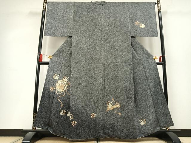 平和屋着物●訪問着 吉祥花鳥文 たたき染め 金彩 正絹 逸品 AABL8280fy