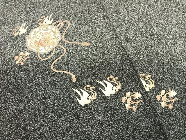 平和屋着物●訪問着 吉祥花鳥文 たたき染め 金彩 正絹 逸品 AABL8280fy