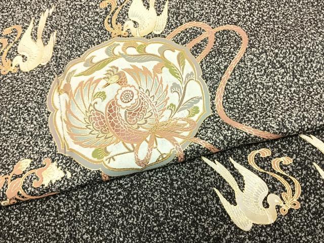 平和屋着物●訪問着 吉祥花鳥文 たたき染め 金彩 正絹 逸品 AABL8280fy