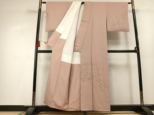 平和屋着物●矢田昇 江戸小紋 訪問着 吉祥花文 正絹 逸品 AABL8281fy