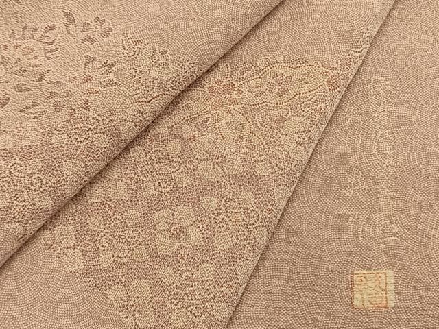 平和屋着物●矢田昇 江戸小紋 訪問着 吉祥花文 正絹 逸品 AABL8281fy
